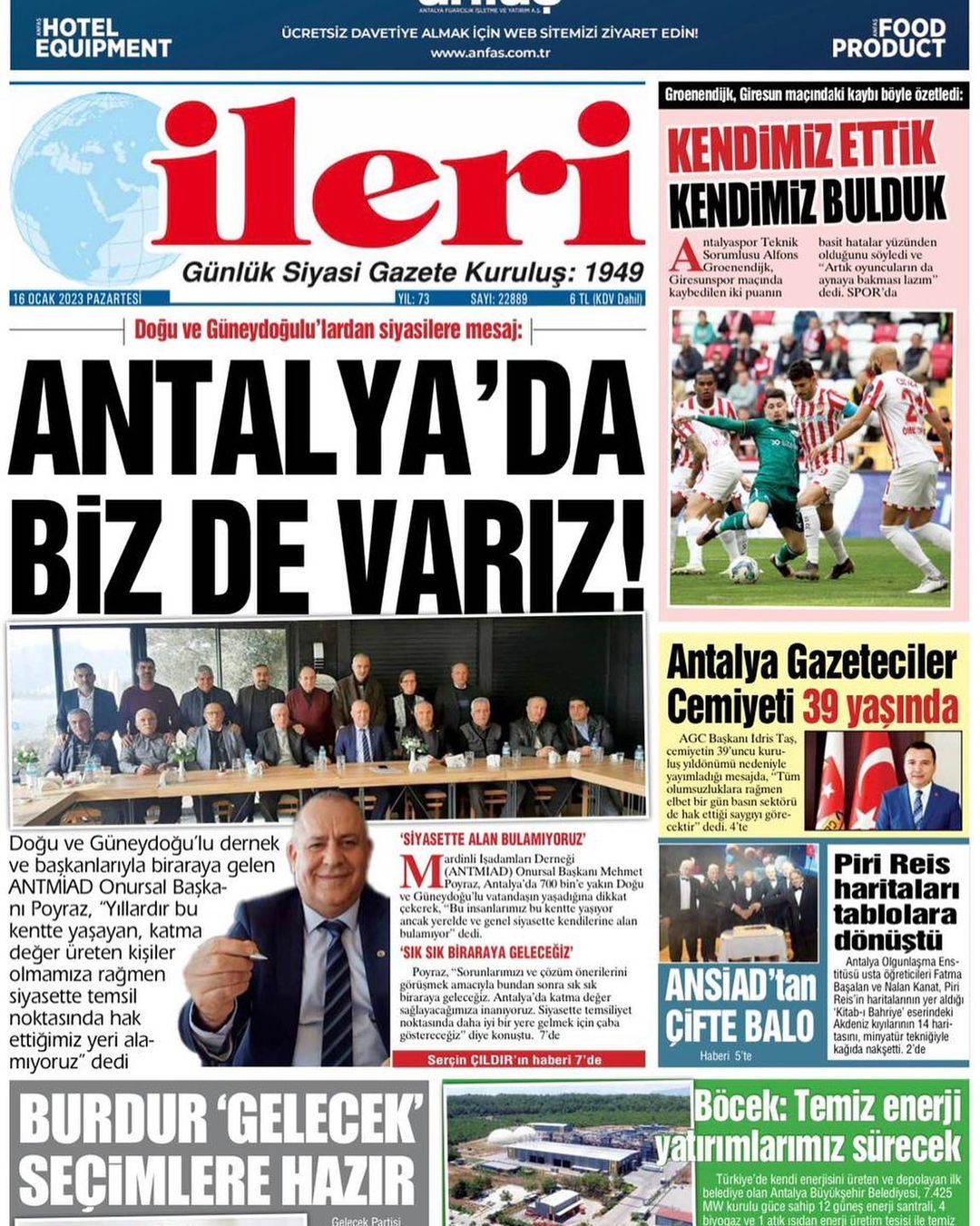 ANTALYA'DA BİZ DE VARIZ.